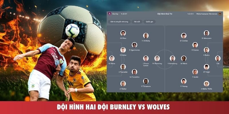 Đội hình hai đội Burnley vs Wolves